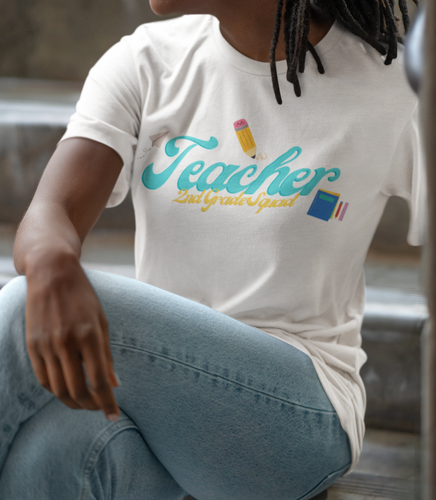 2nd Grade Teacher Squad Blue Short Sleeve Tee