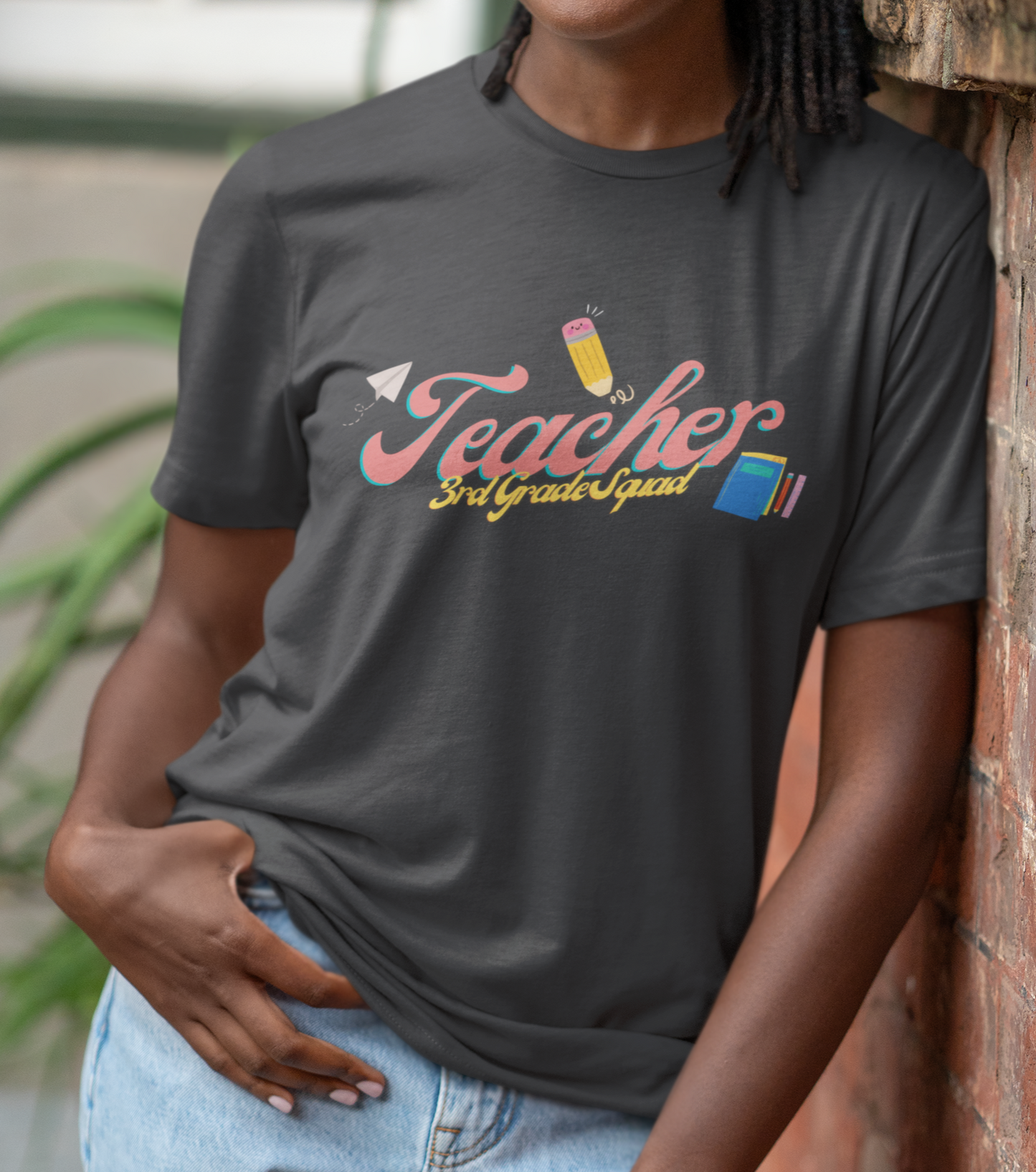 3rd Grade Teacher Squad Pink Short Sleeve Tee