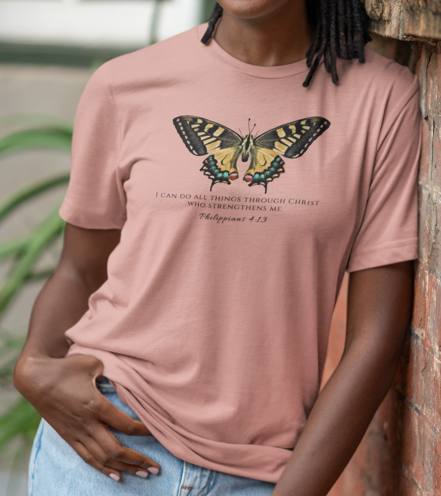 Yellow & Green Butterfly Verse Phil. 4:13