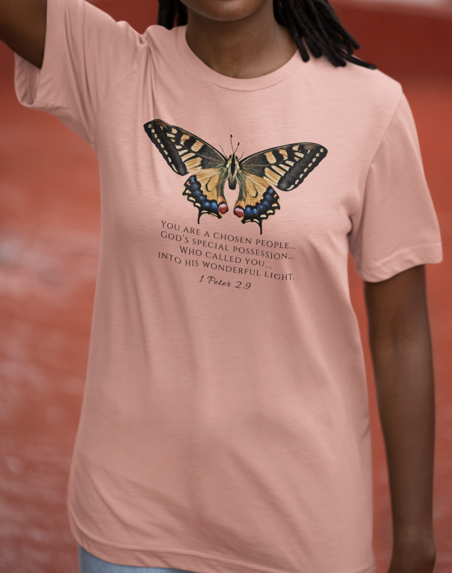 Orange & Blue Butterfly Verse 1 Pet. 2:9