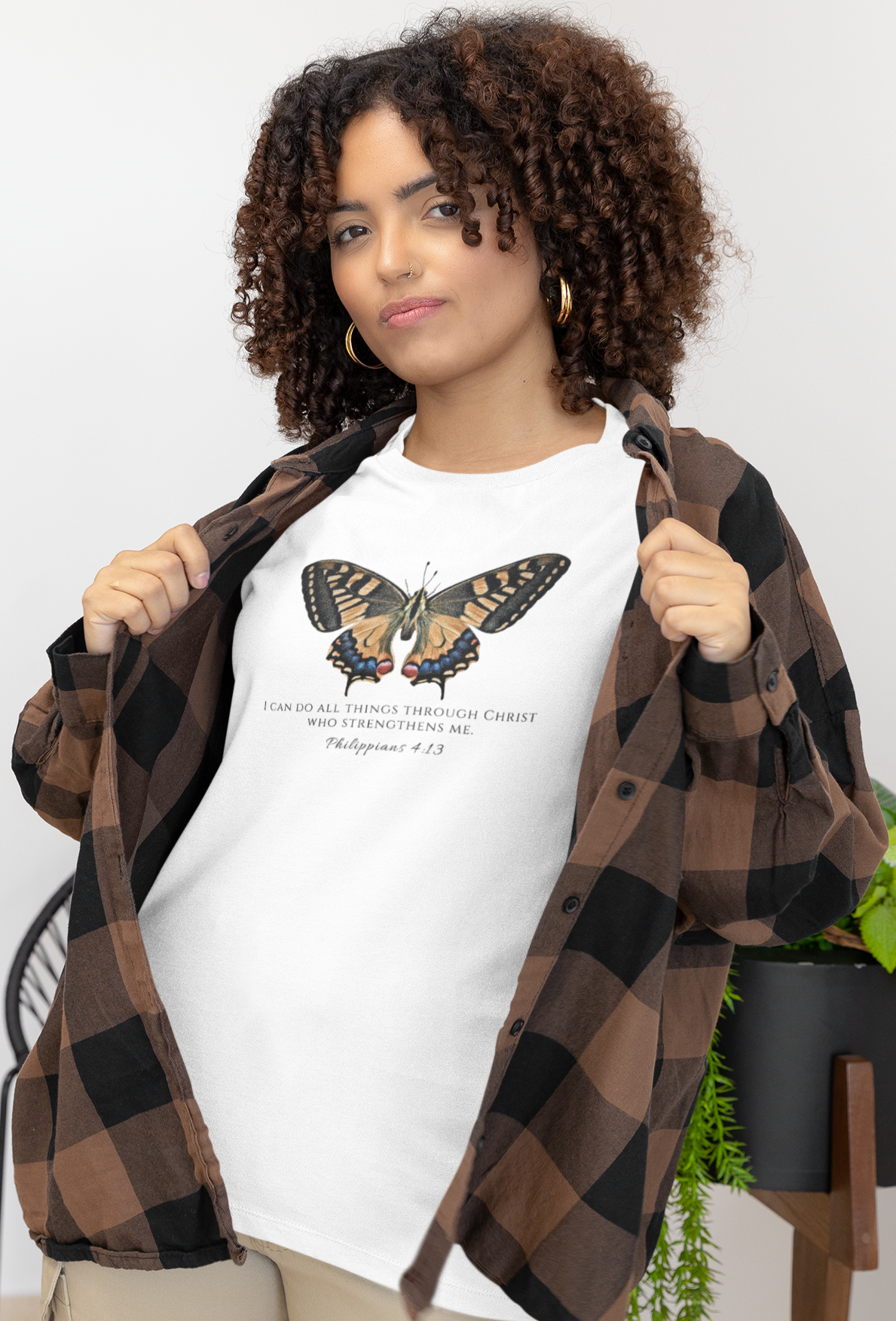 Orange & Blue Butterfly Verse Phil. 4:13