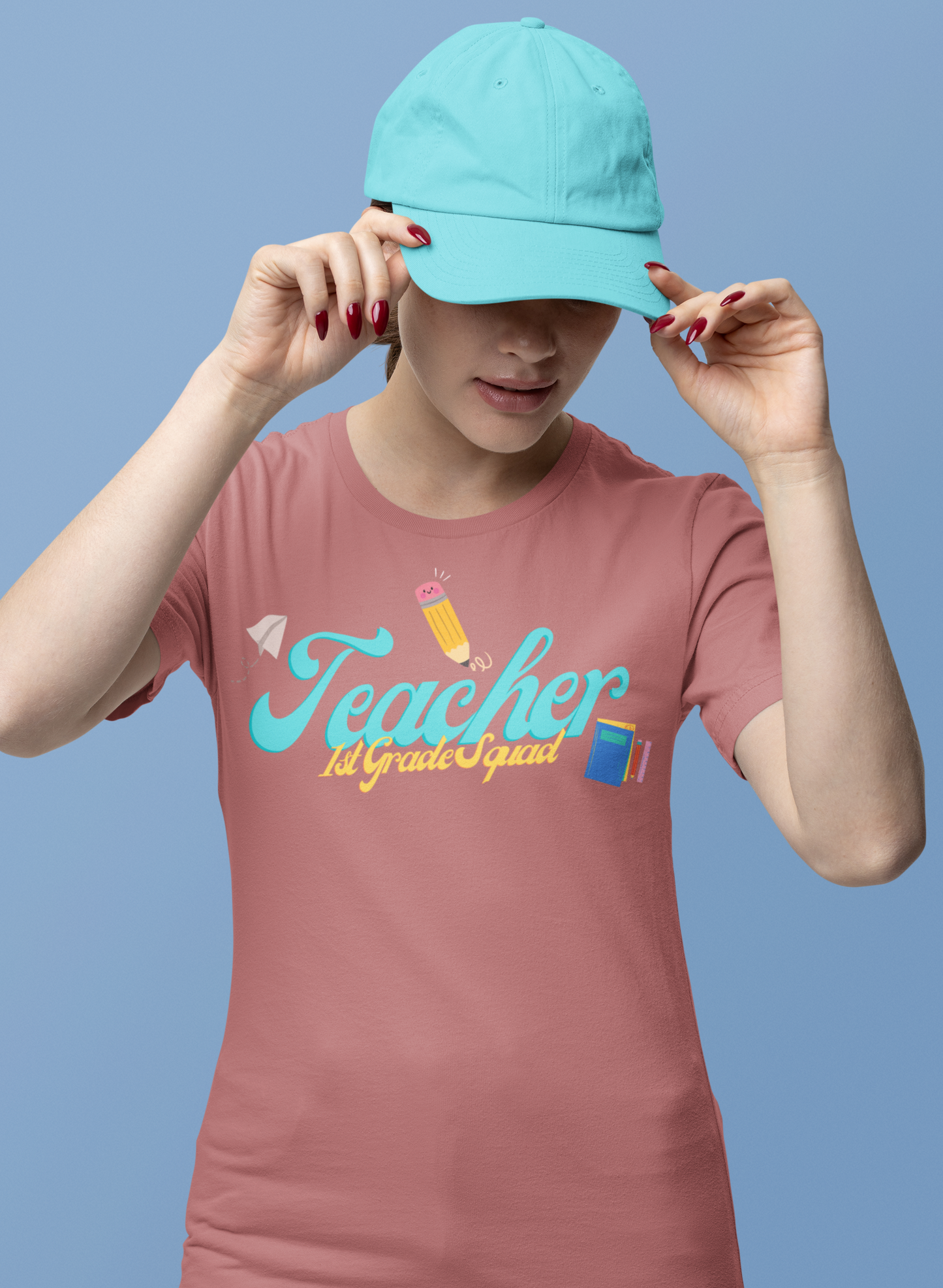 1st Grade Teacher Squad Blue Short Sleeve Tee