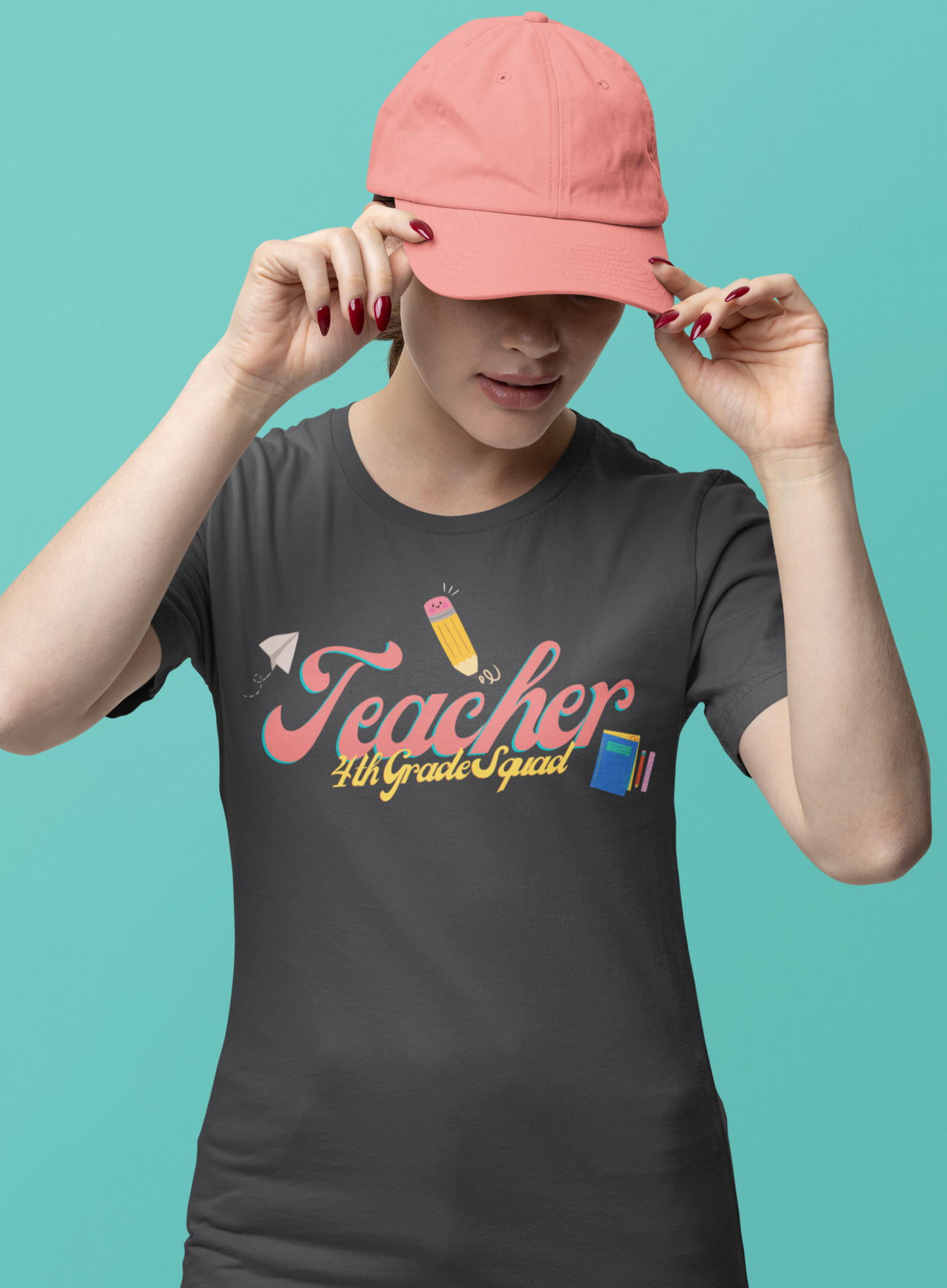 4th Grade Teacher Squad Pink Short Sleeve Tee