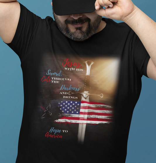 Jesus' Sword Hope to America Flag with Dove