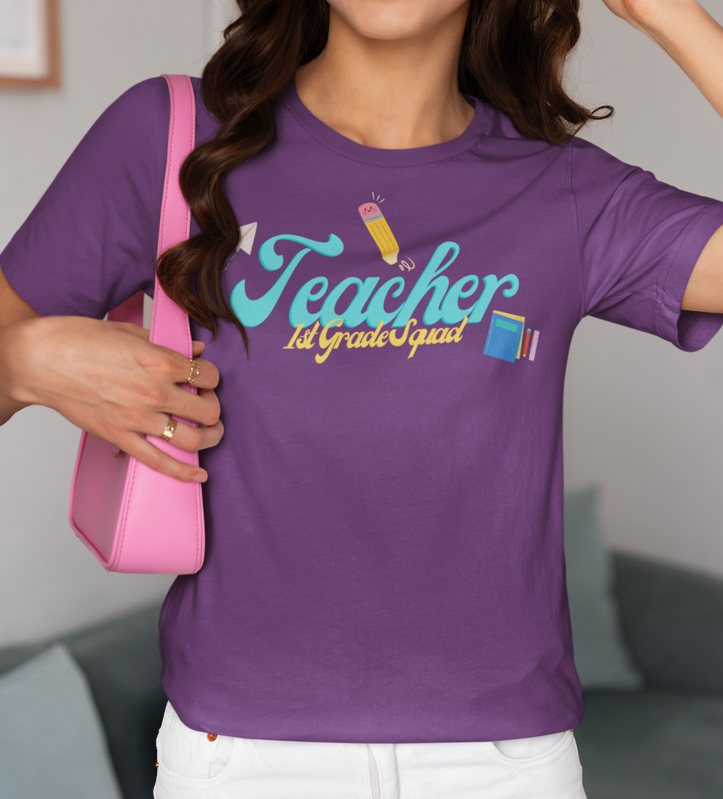1st Grade Teacher Squad Blue Short Sleeve Tee