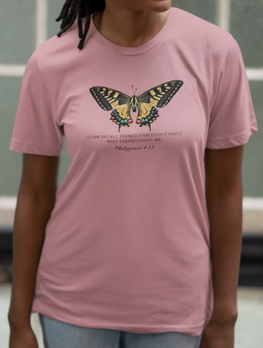 Yellow & Green Butterfly Verse Phil. 4:13