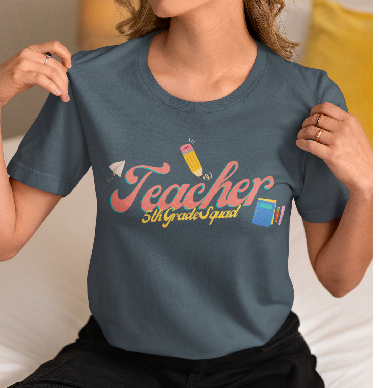 5th Grade Teacher Squad Pink Short Sleeve Tee