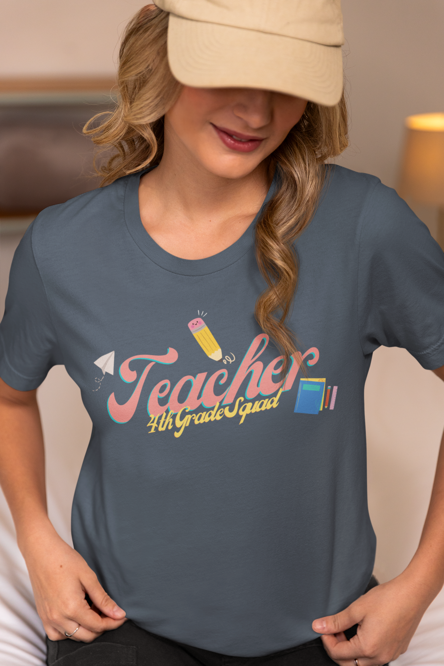 4th Grade Teacher Squad Pink Short Sleeve Tee