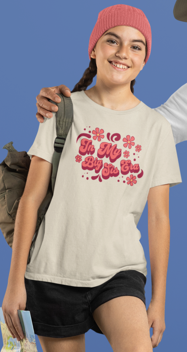 In My Big Sis Era Pink Youth Shirt