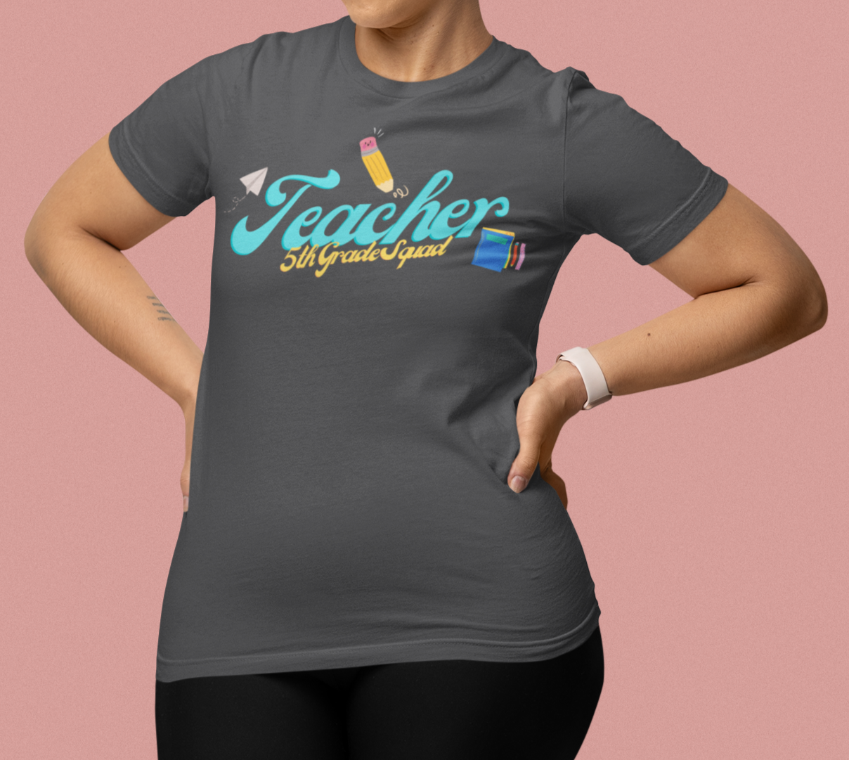 5th Grade Teacher Squad Blue Short Sleeve Tee
