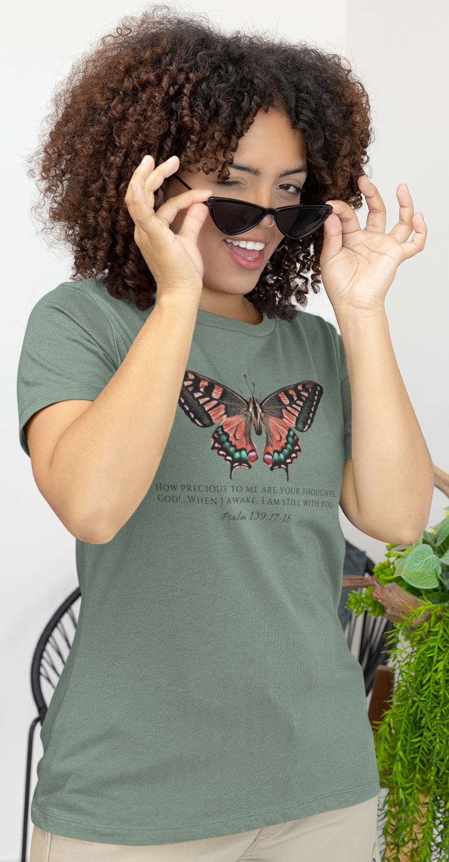 Red Butterfly Verse Psalm 139:17-18