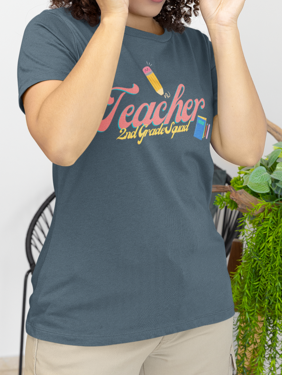 2nd Grade Teacher Squad Pink Short Sleeve Tee