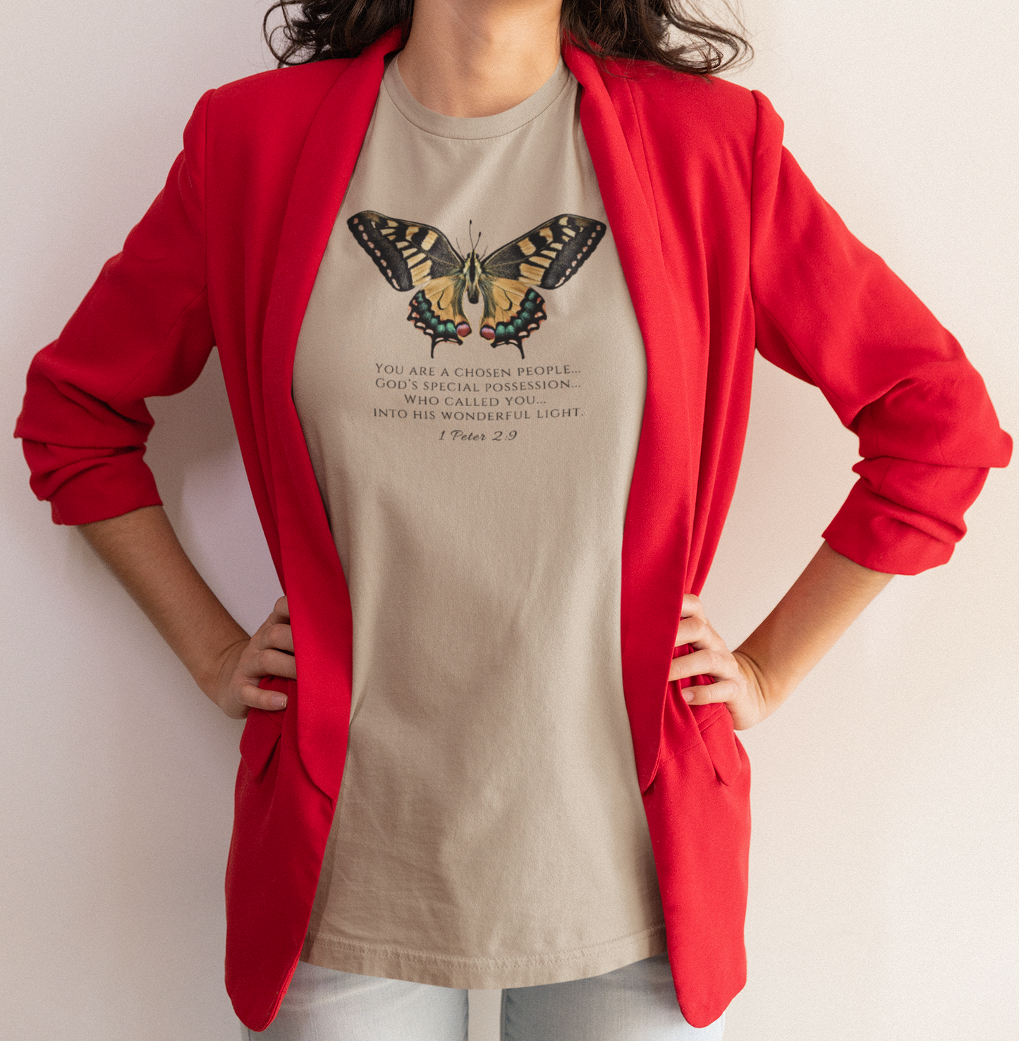 Yellow & Green Butterfly Verse 1 Pet. 2:9