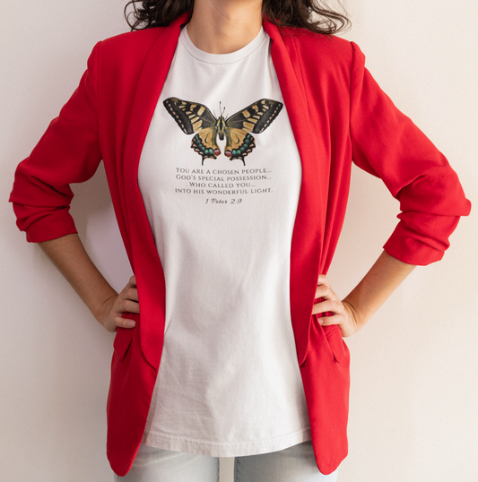 Yellow & Green Butterfly Verse 1 Pet. 2:9