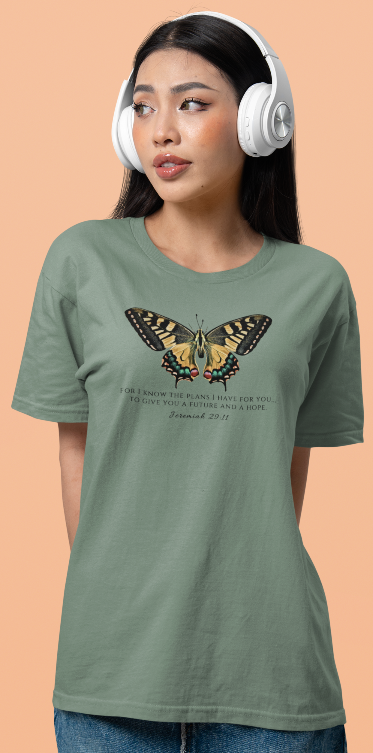 Yellow & Green Butterfly Verse Jer. 29:11