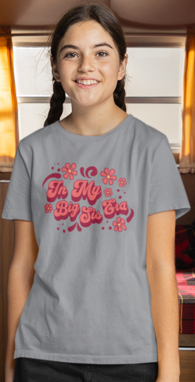 In My Big Sis Era Pink Youth Shirt
