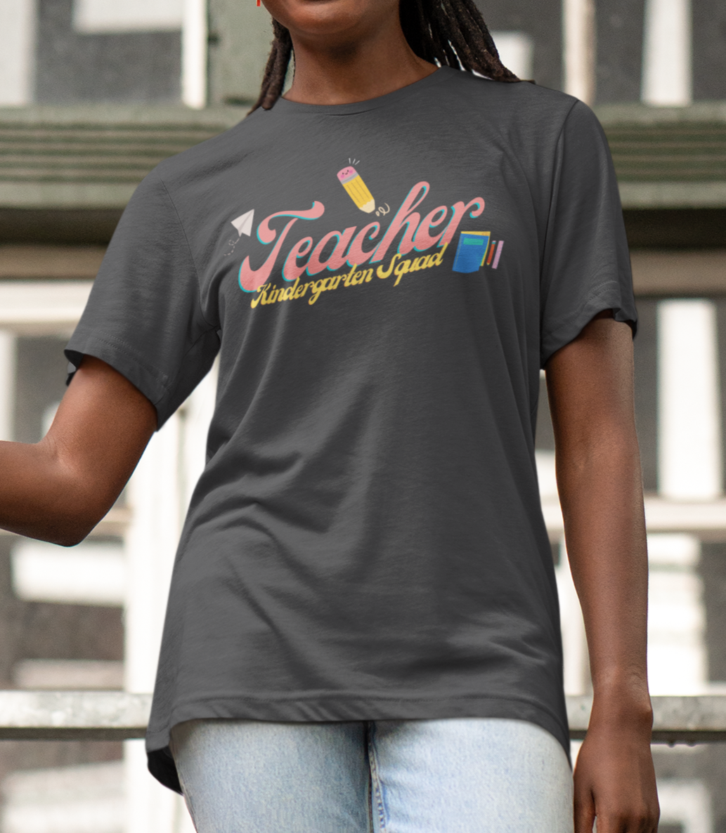 Kinder Teacher Squad Pink Short Sleeve Tee