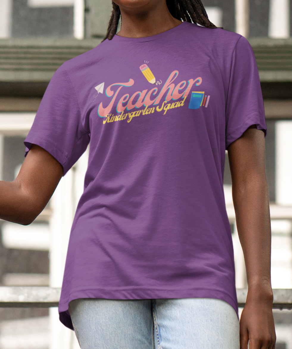 Kinder Teacher Squad Pink Short Sleeve Tee