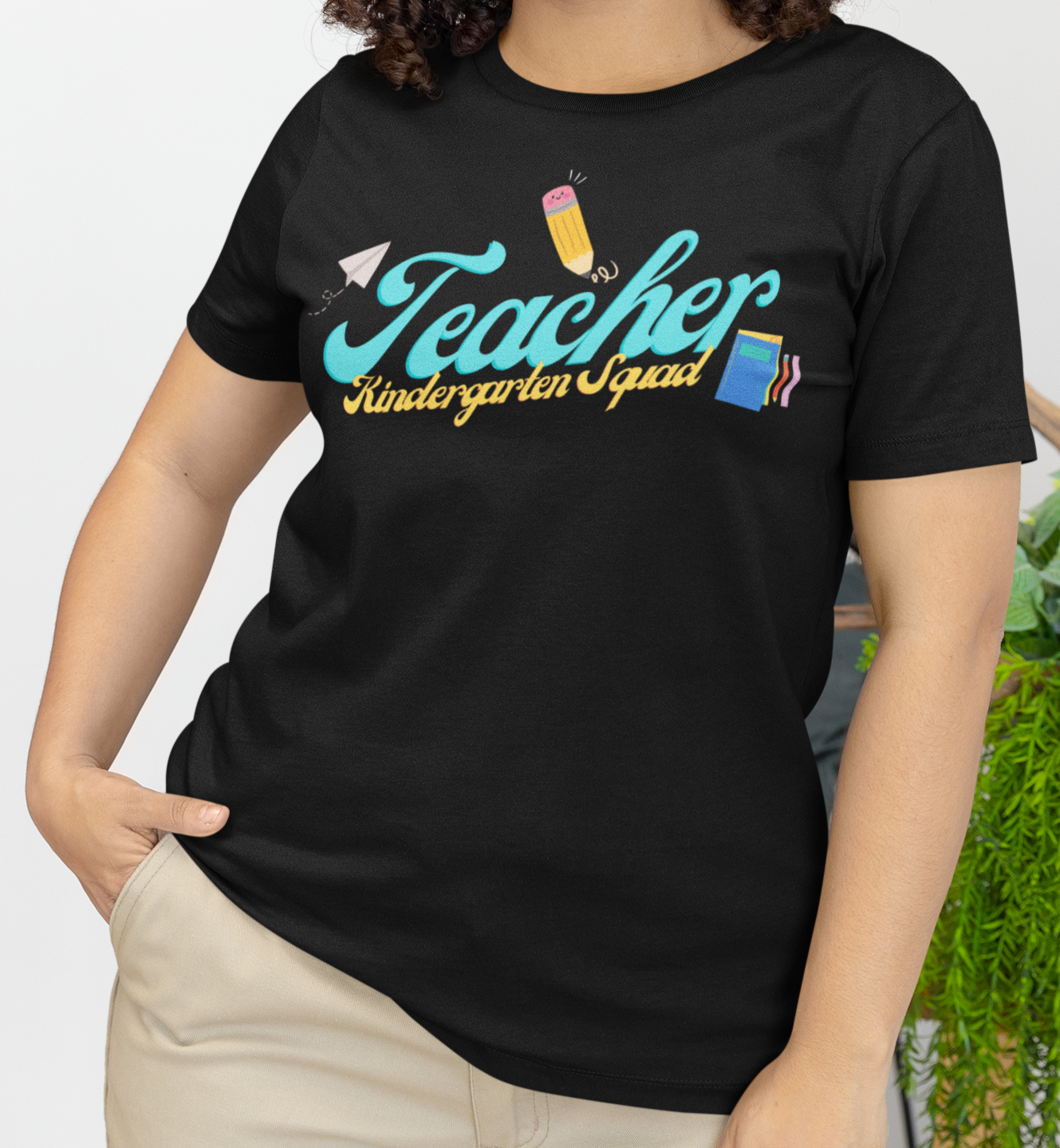 Kinder Teacher Squad Blue Short Sleeve Tee