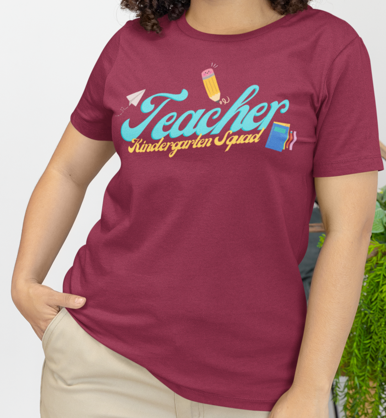 Kinder Teacher Squad Blue Short Sleeve Tee