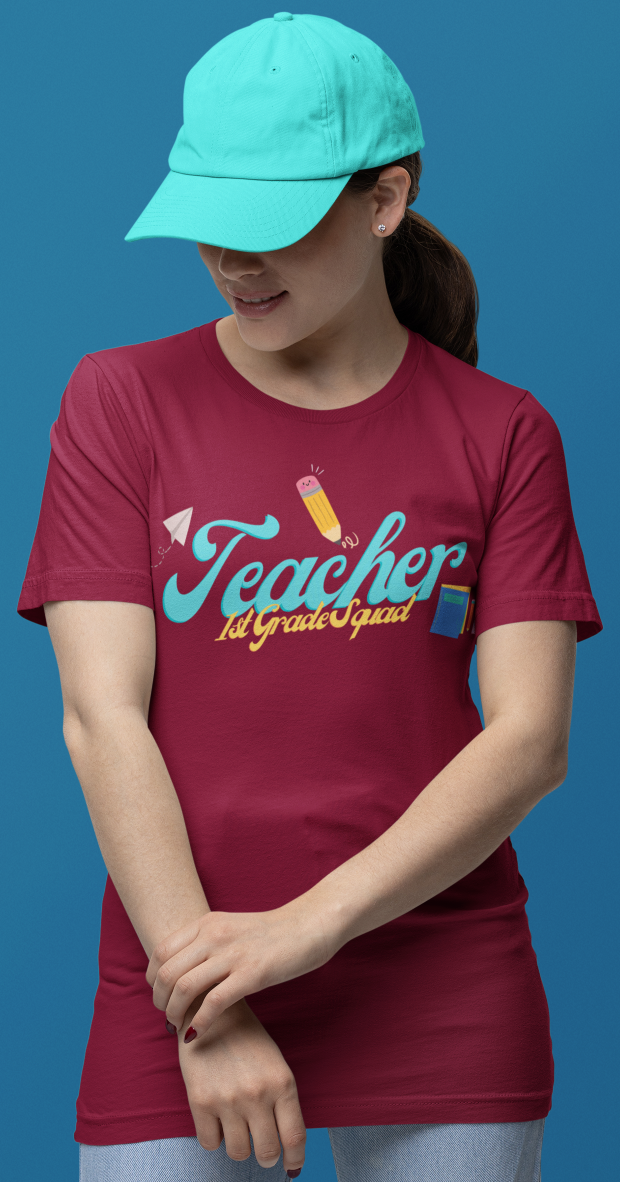 1st Grade Teacher Squad Blue Short Sleeve Tee