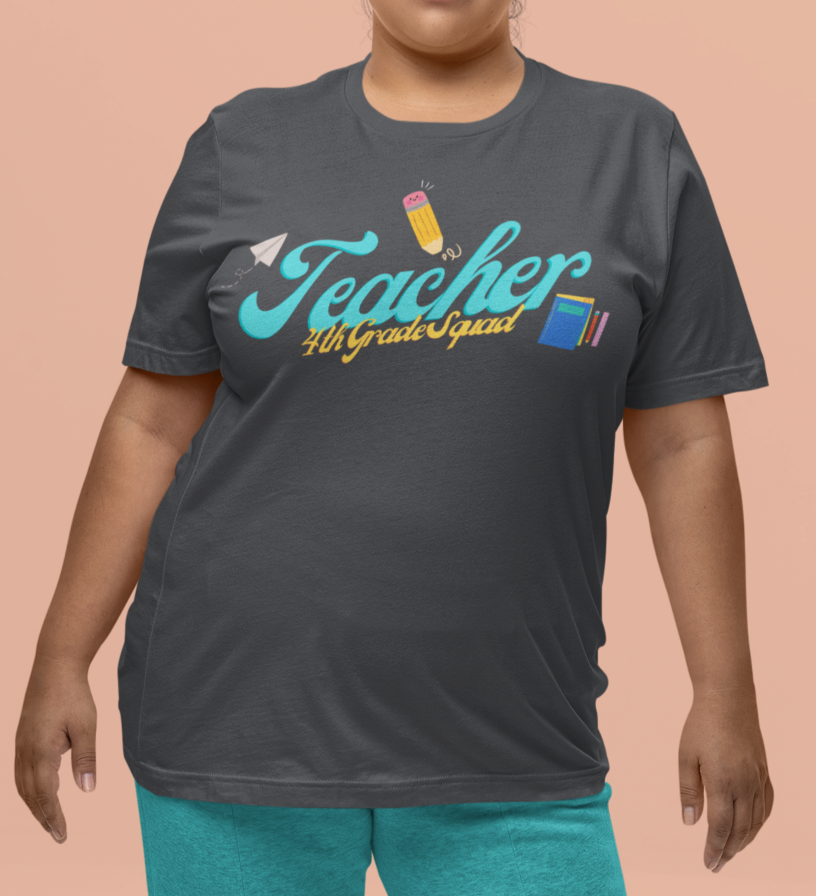 4th Grade Teacher Squad Blue Short Sleeve Tee