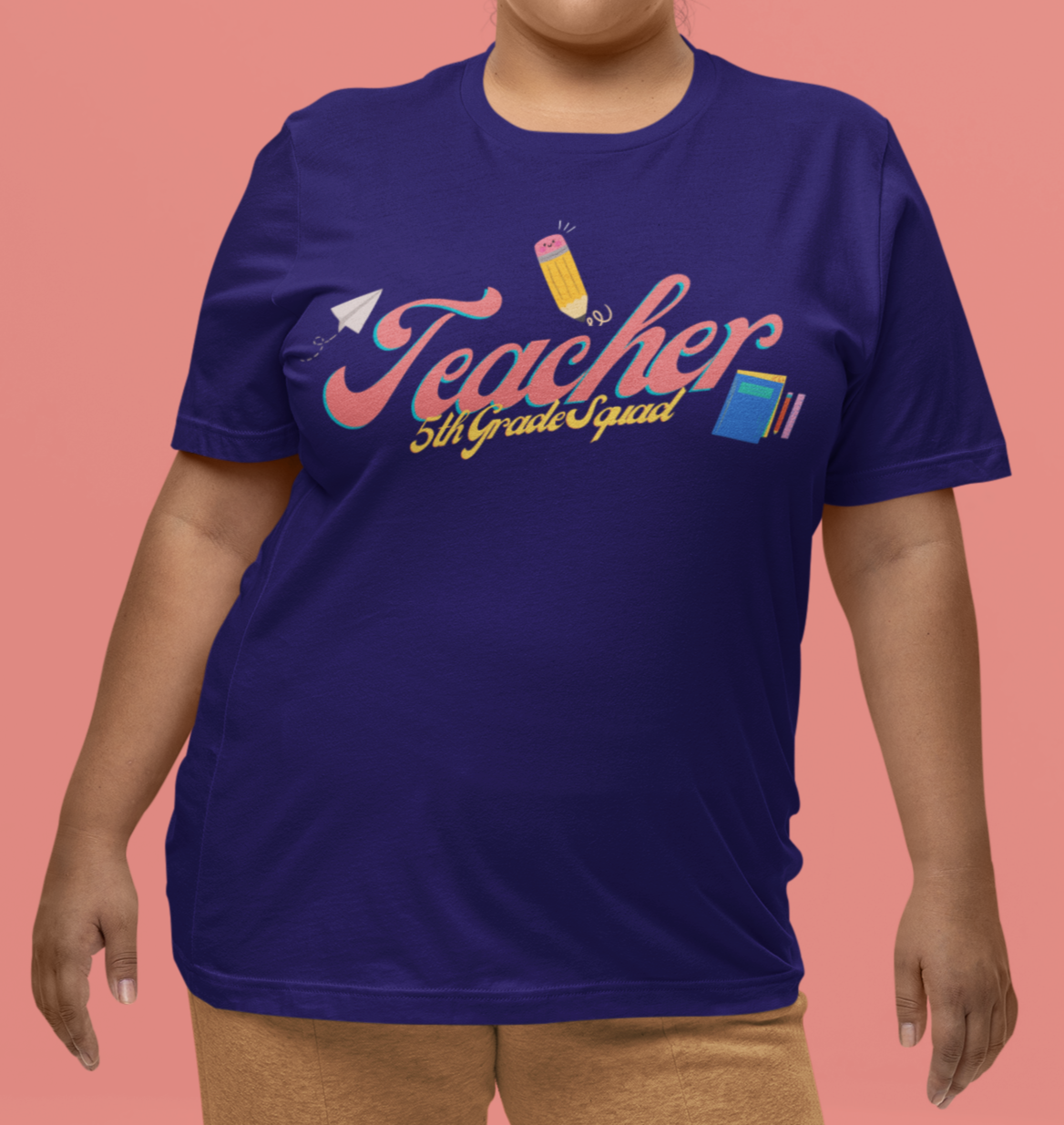 5th Grade Teacher Squad Pink Short Sleeve Tee