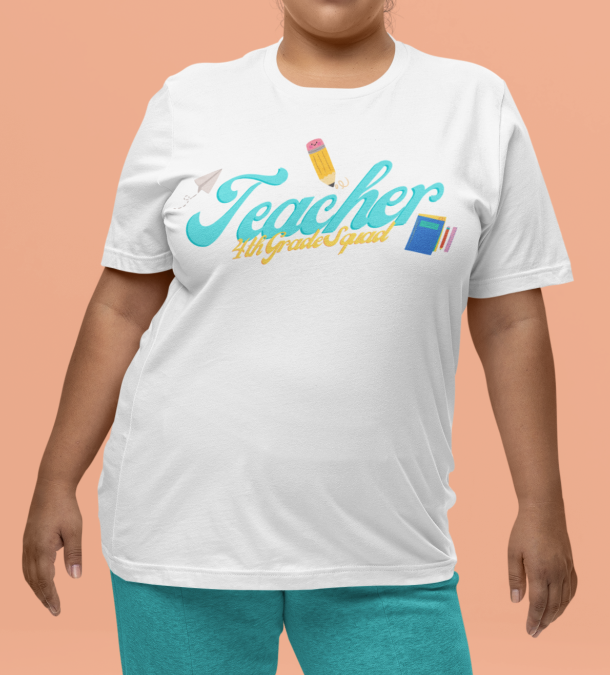 4th Grade Teacher Squad Blue Short Sleeve Tee