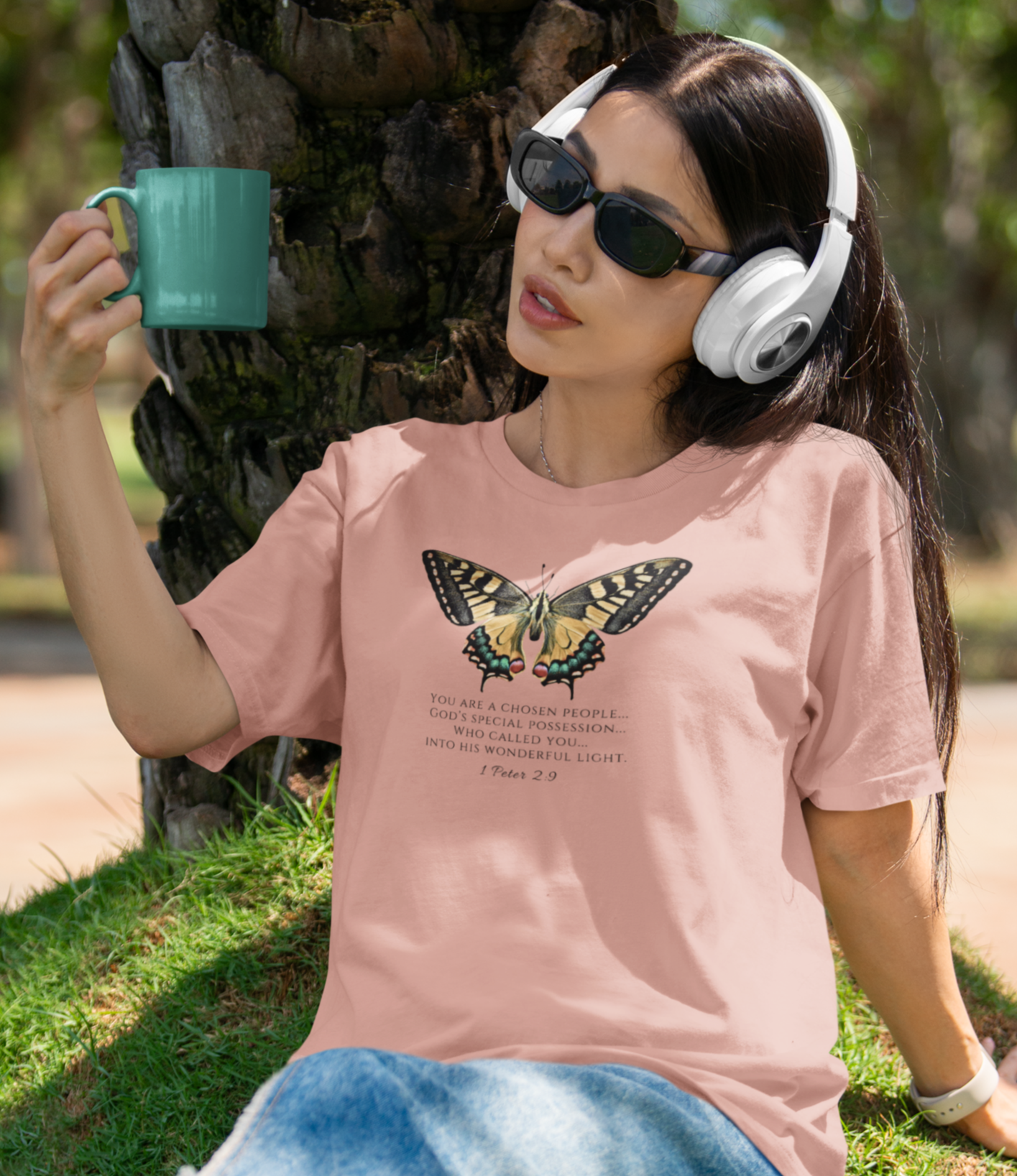 Yellow & Green Butterfly Verse 1 Pet. 2:9