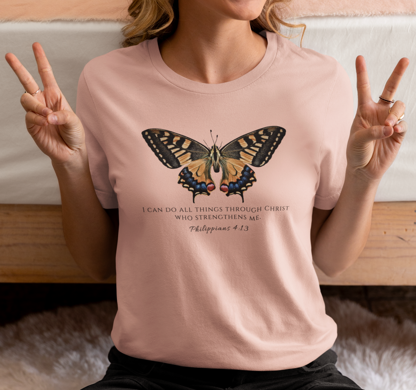 Orange & Blue Butterfly Verse Phil. 4:13