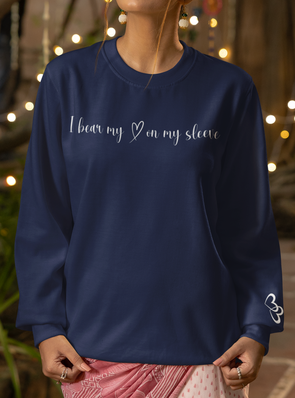 Custom I Bear My Heart on My Sleeve Print Style 2 Sweatshirt