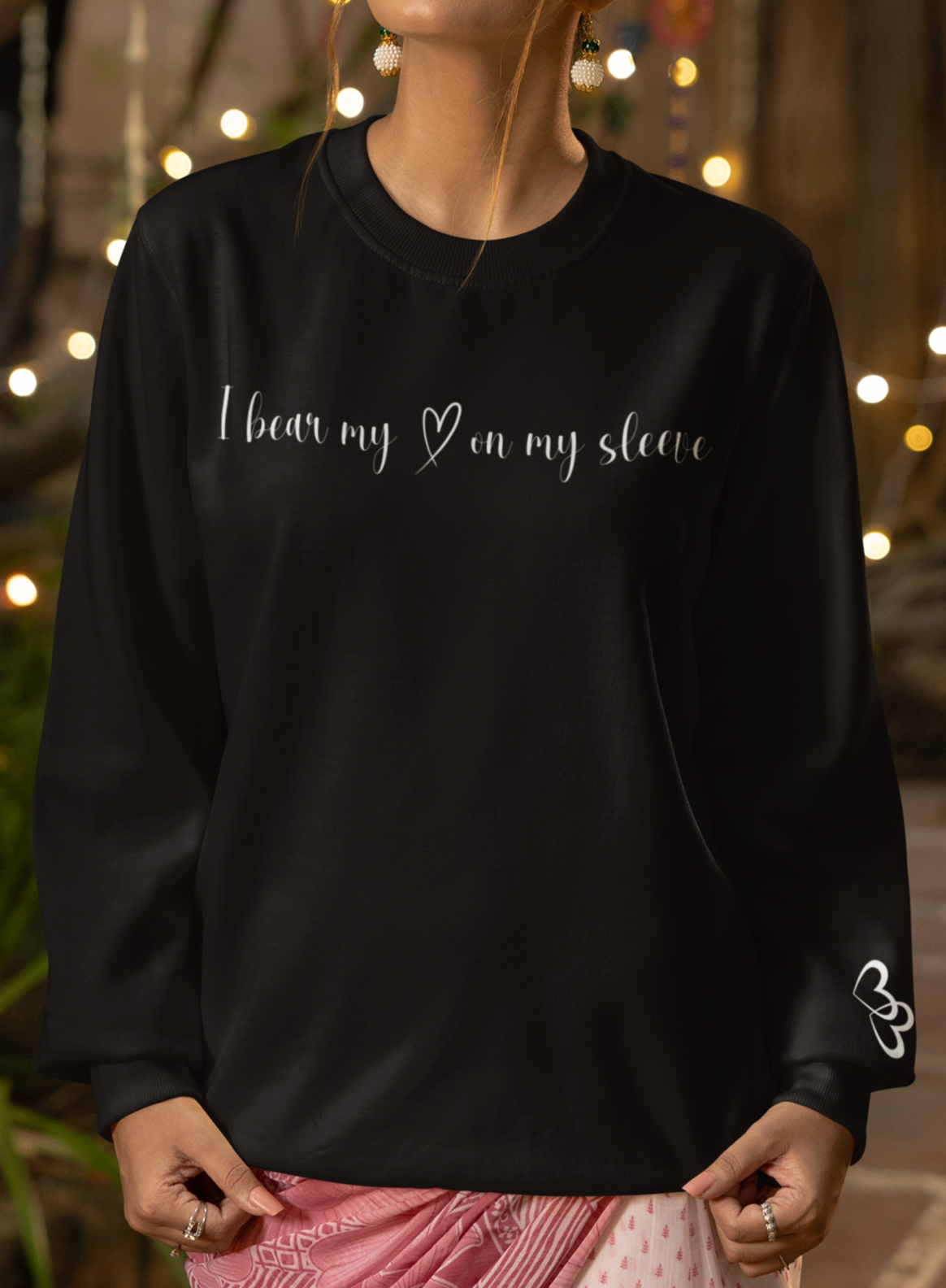 Custom I Bear My Heart on My Sleeve Print Style 2 Sweatshirt