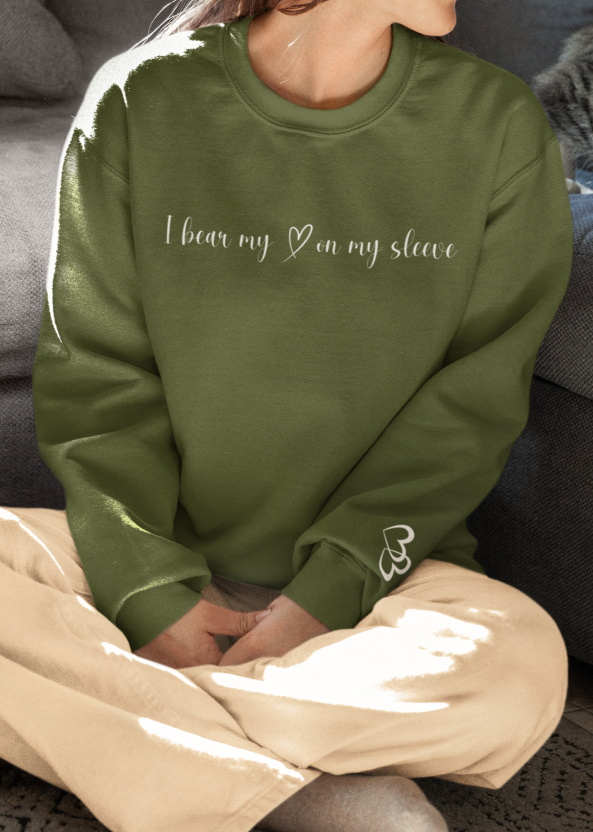 Custom I Bear My Heart on My Sleeve Print Style 2 Sweatshirt