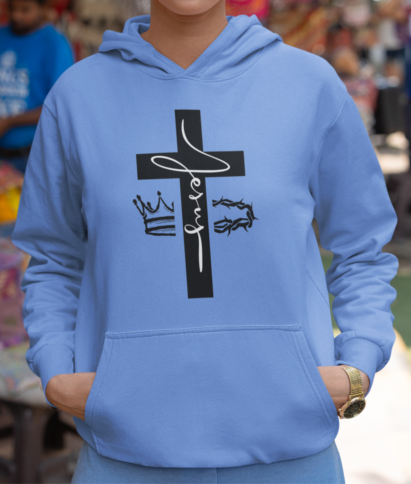 Jesus Cross & Crown Hoodie