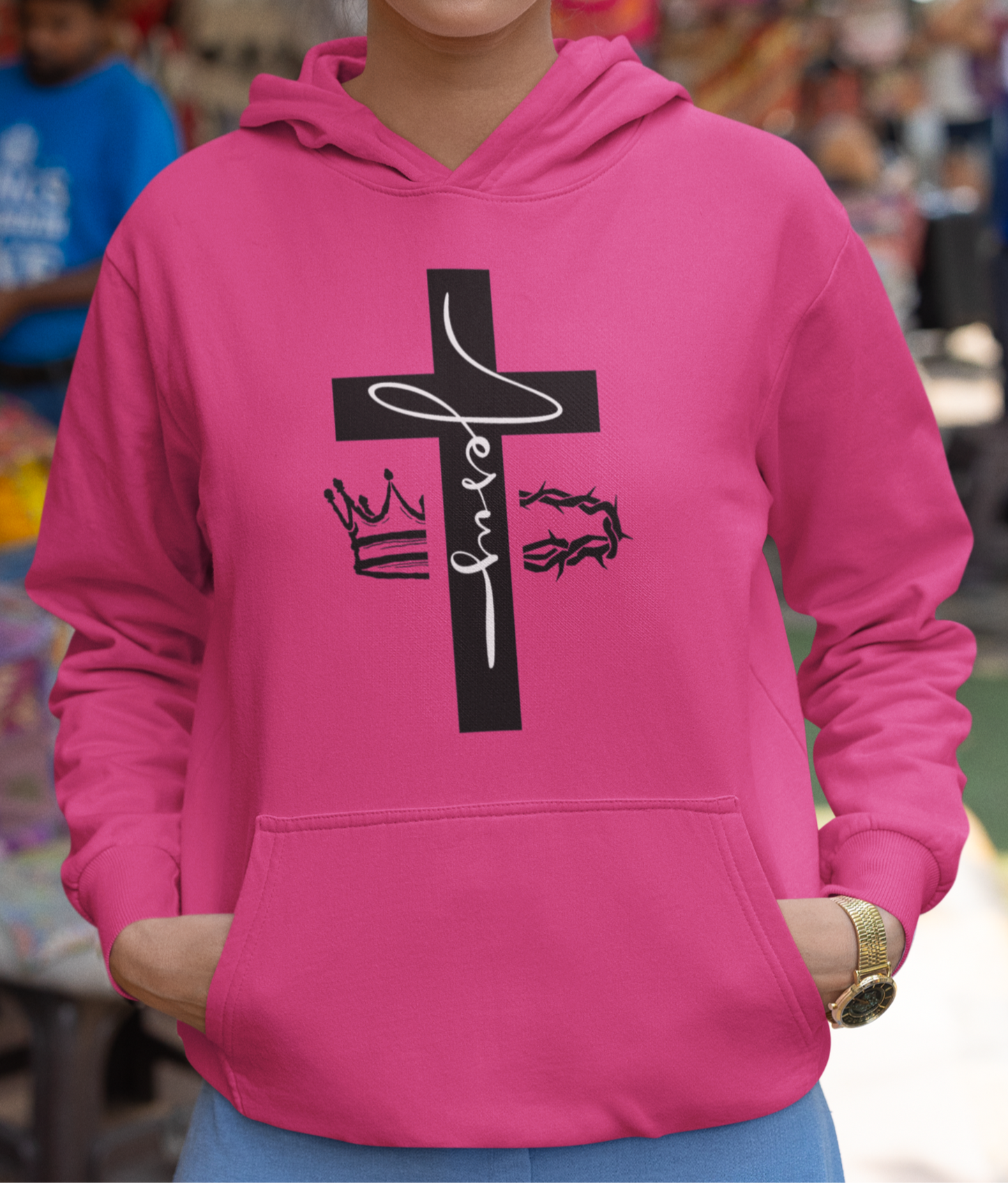 Jesus Cross & Crown Hoodie