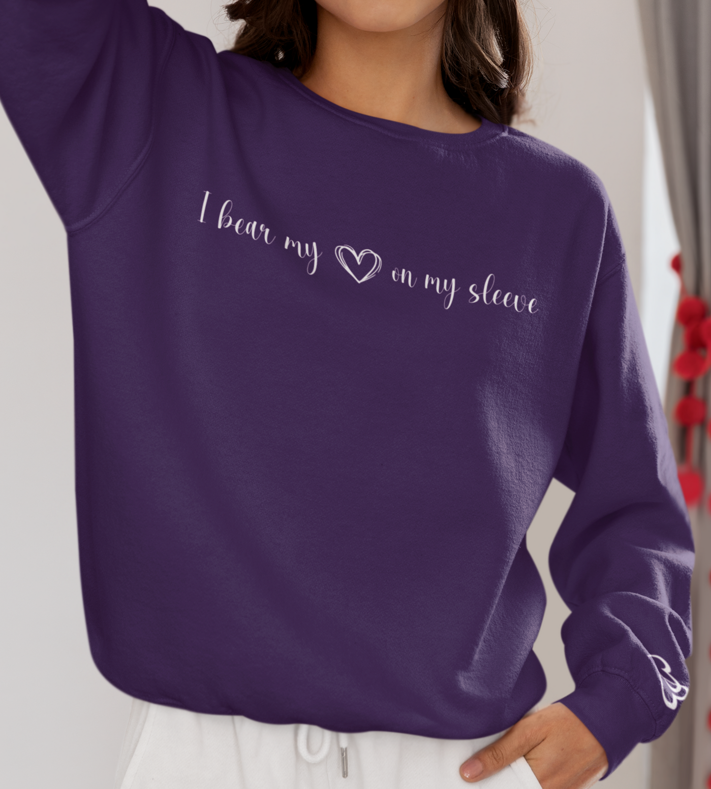 Custom I Bear My Heart on My Sleeve Print Style 3 Sweatshirt