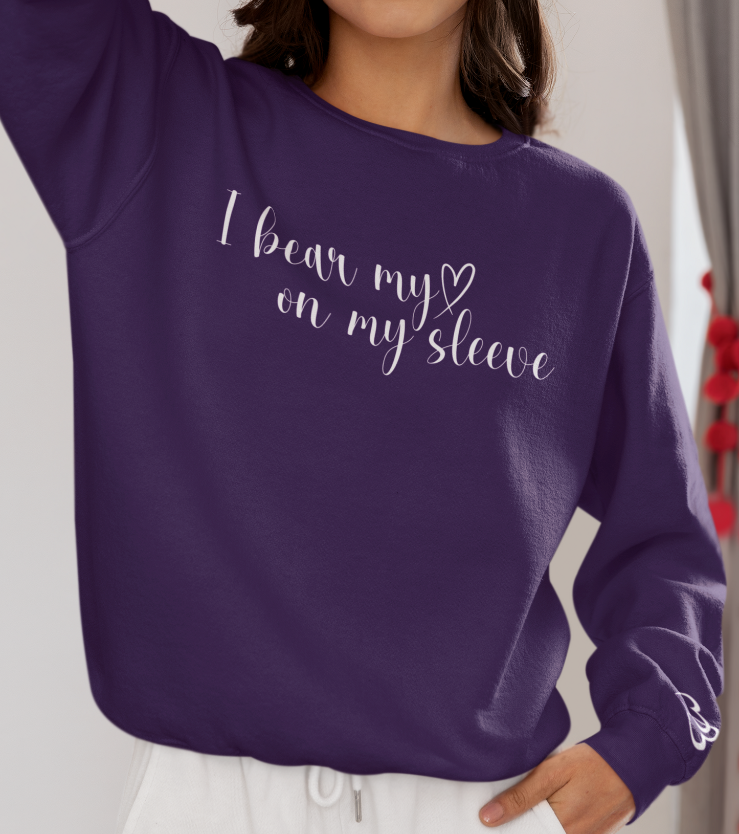 Custom I Bear My Heart on My Sleeve Print Style 1 Sweatshirt