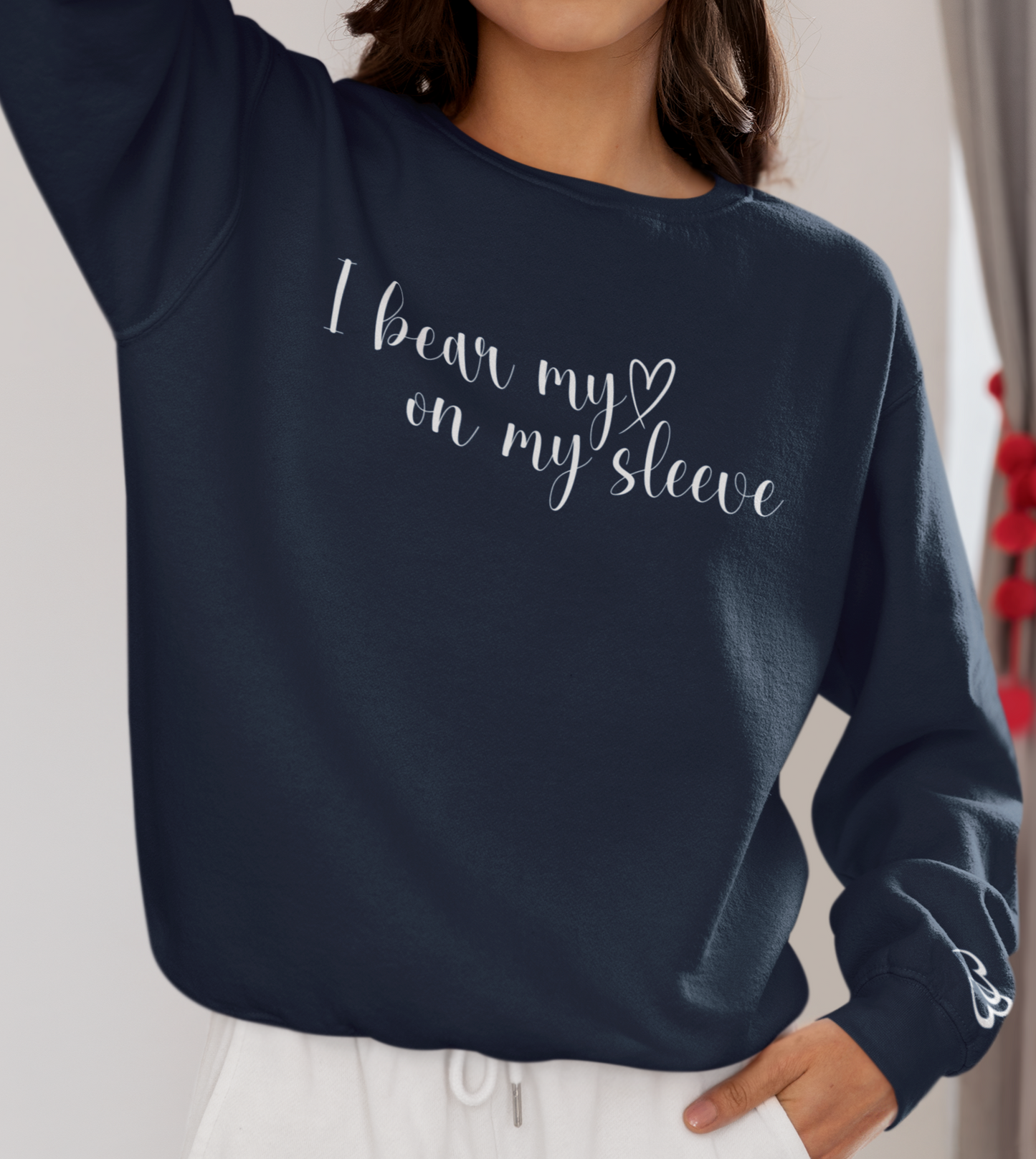 Custom I Bear My Heart on My Sleeve Print Style 1 Sweatshirt