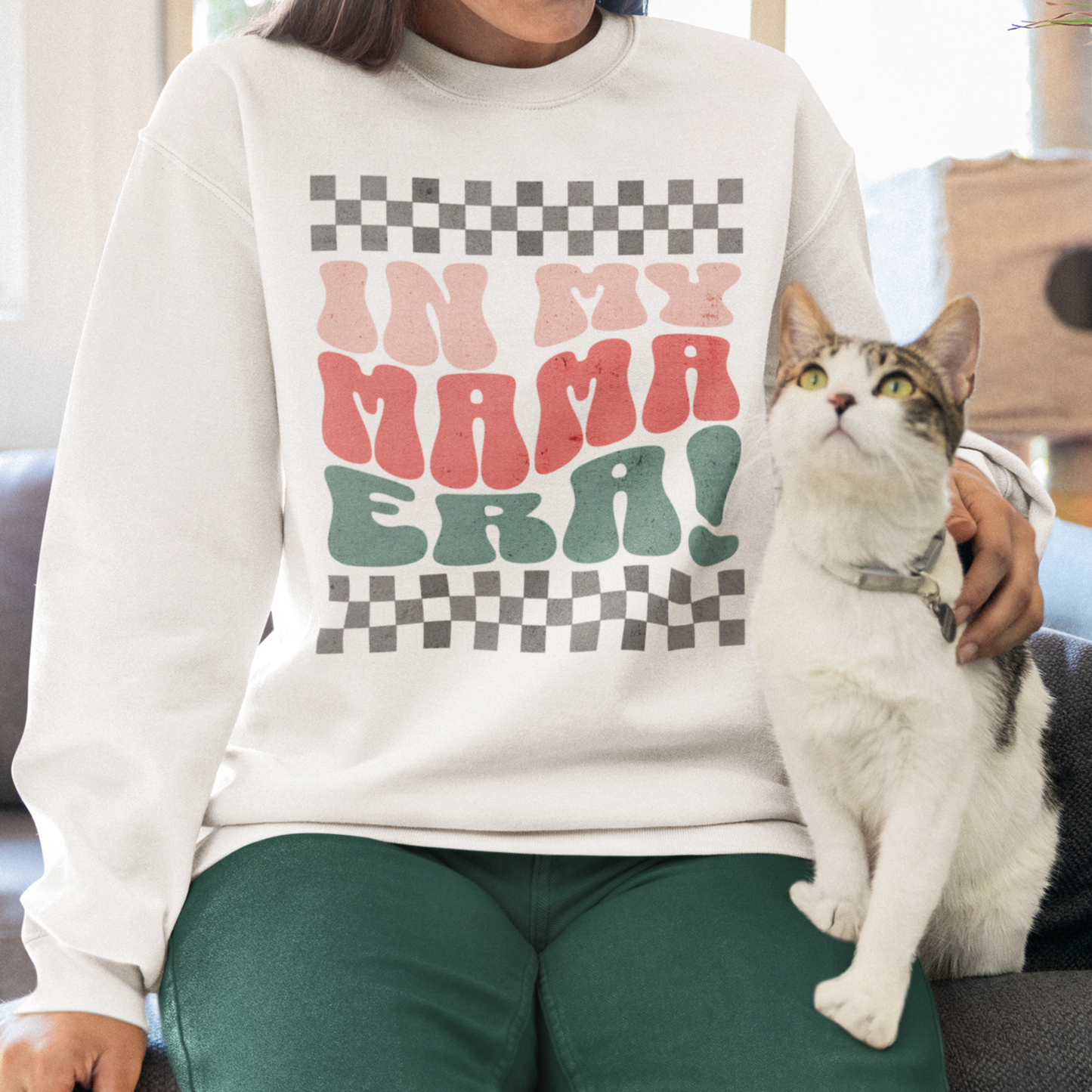 In My Mama Era Pink Green Grey Sweatshirt