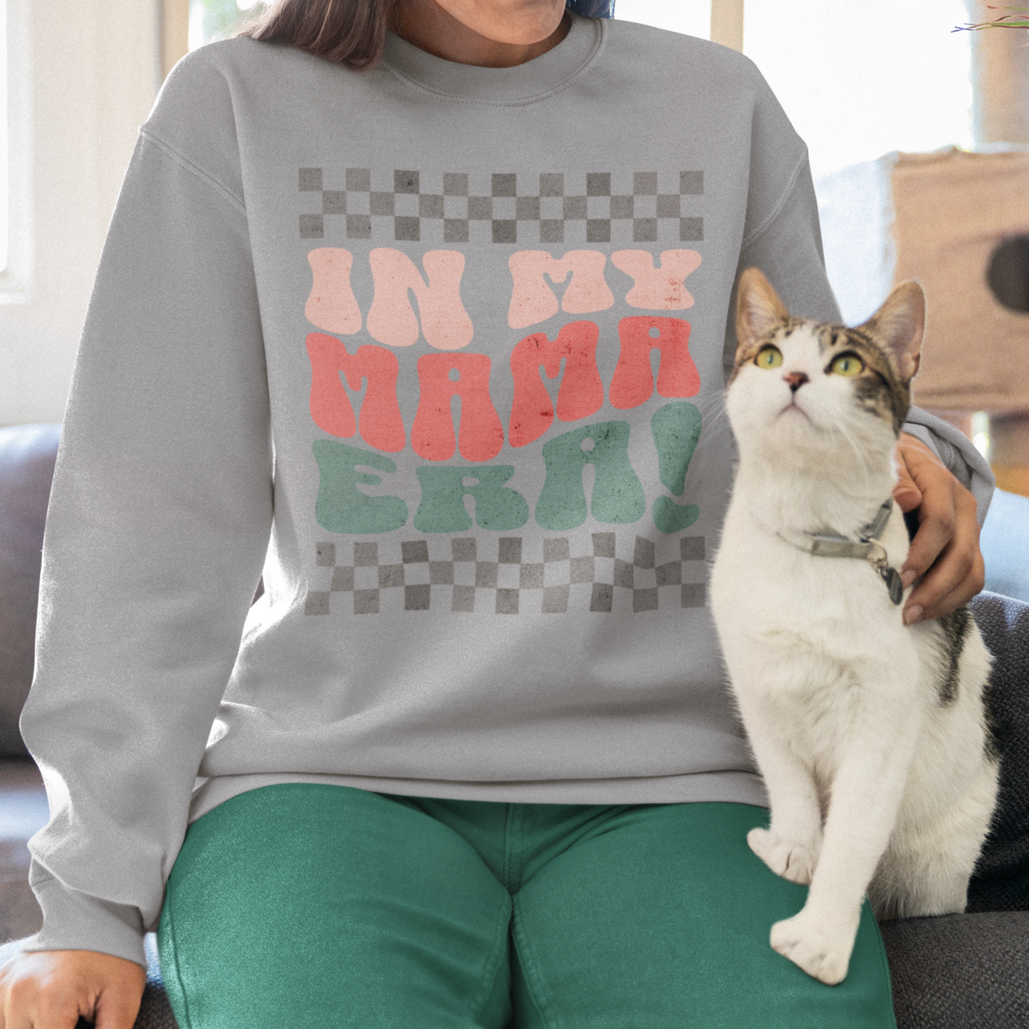 In My Mama Era Pink Green Grey Sweatshirt