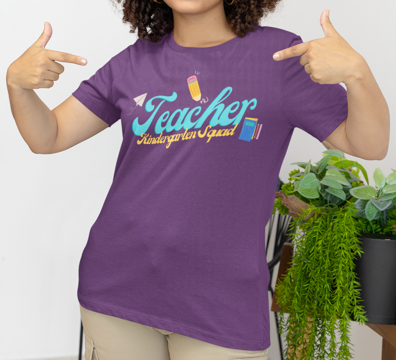 Kinder Teacher Squad Blue Short Sleeve Tee