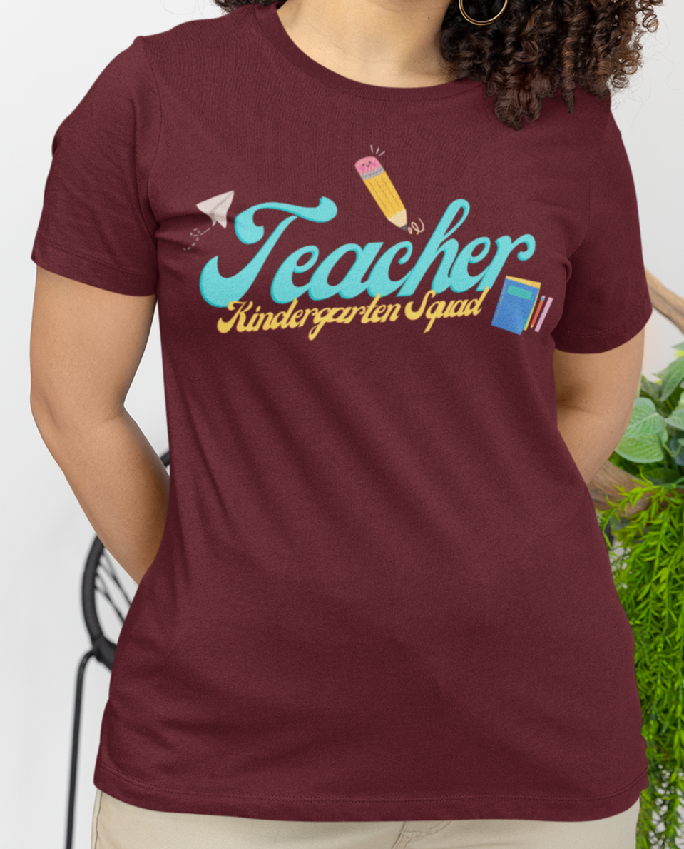 Kinder Teacher Squad Blue Short Sleeve Tee
