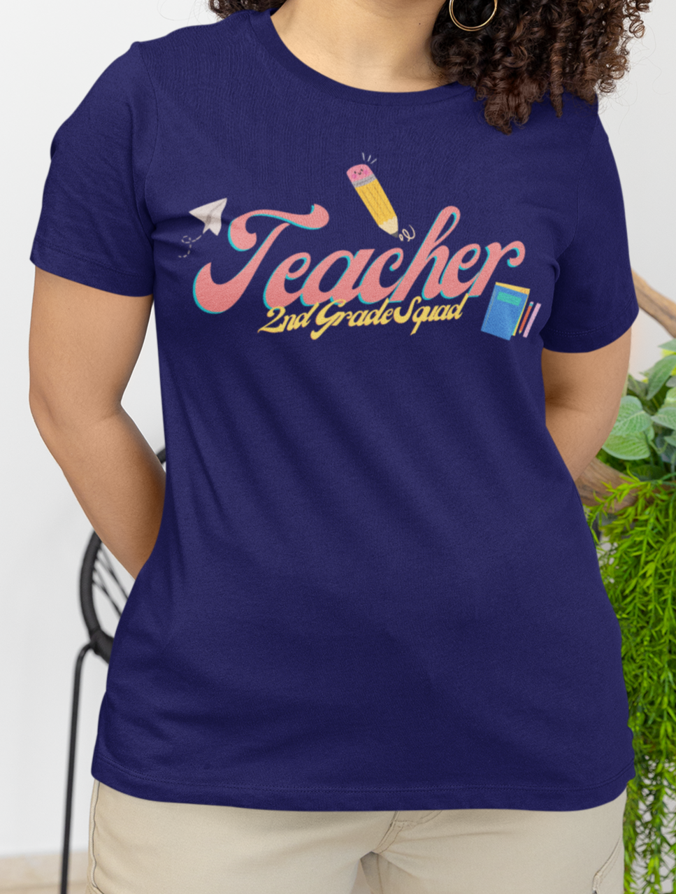 2nd Grade Teacher Squad Pink Short Sleeve Tee