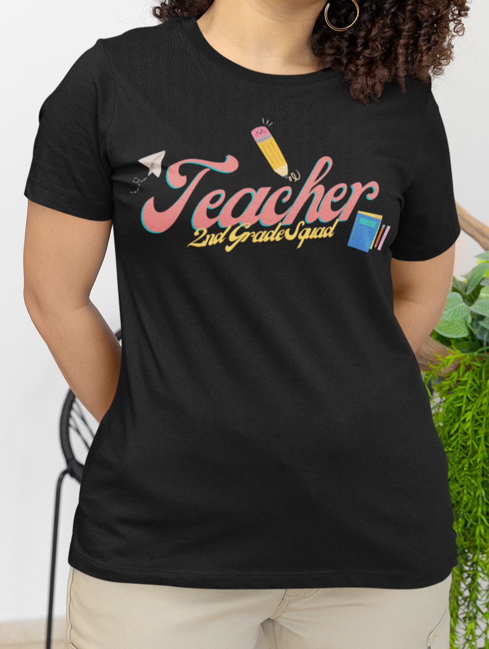 2nd Grade Teacher Squad Pink Short Sleeve Tee