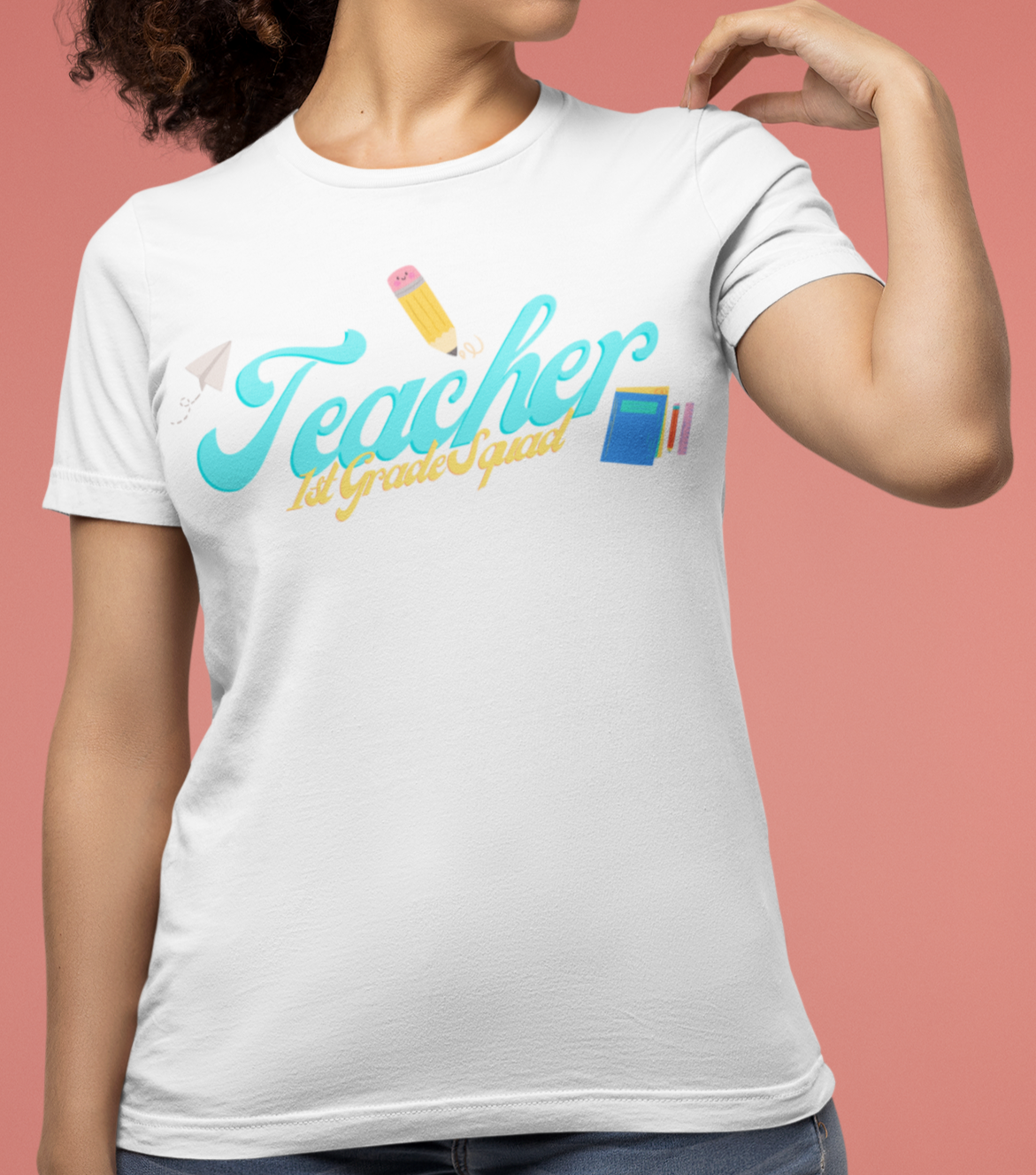 1st Grade Teacher Squad Blue Short Sleeve Tee