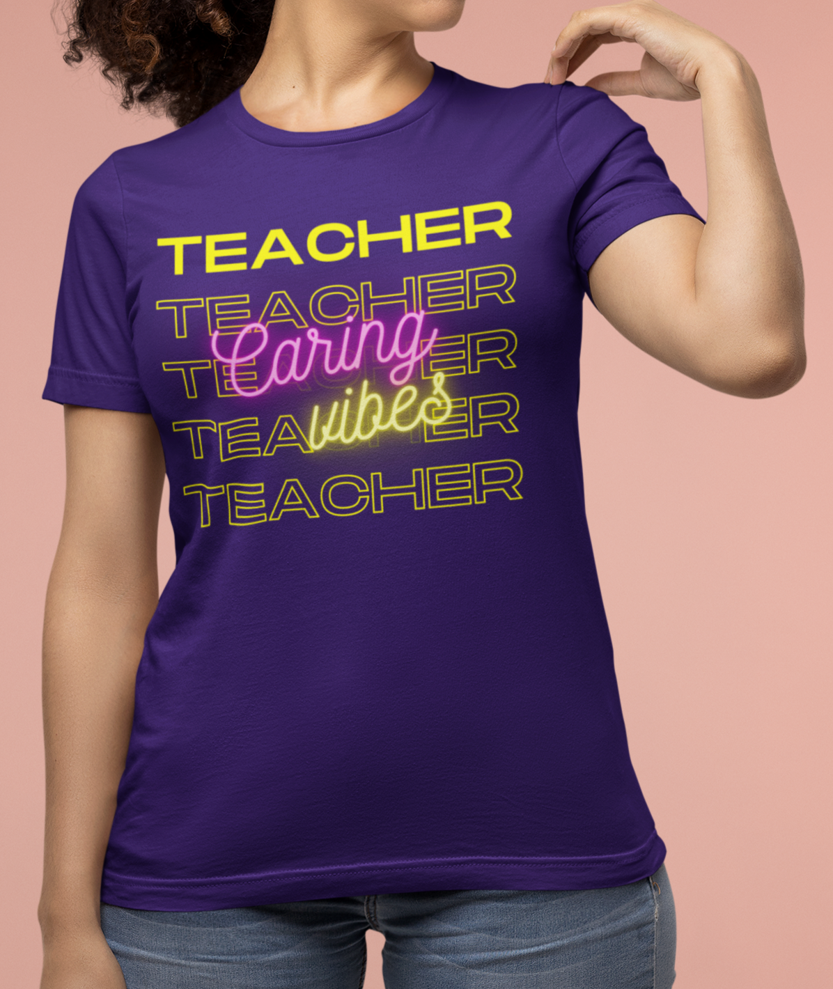 Teacher Caring Vibes Short Sleeve Tee