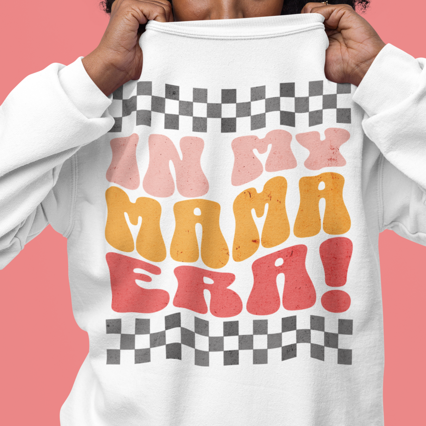 In My Mama Era Pink Yellow Grey Sweatshirt