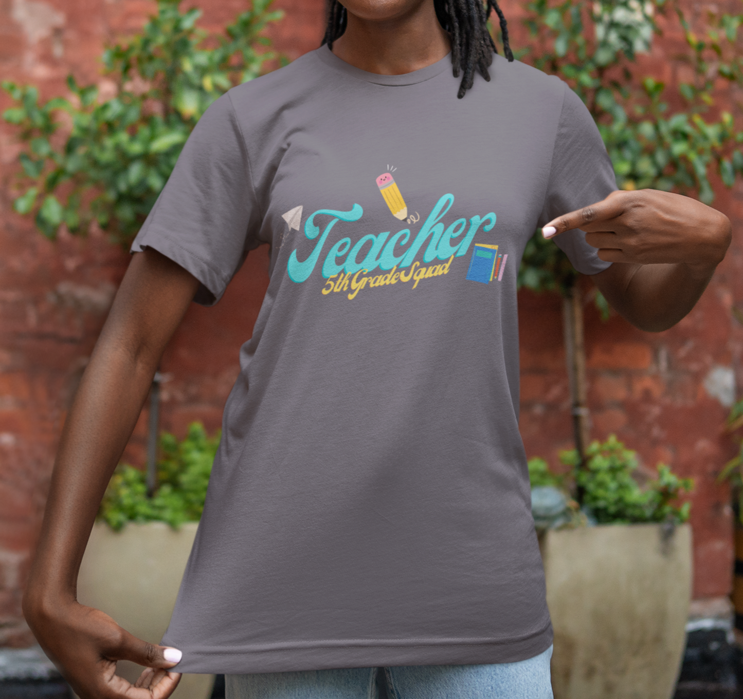 5th Grade Teacher Squad Blue Short Sleeve Tee