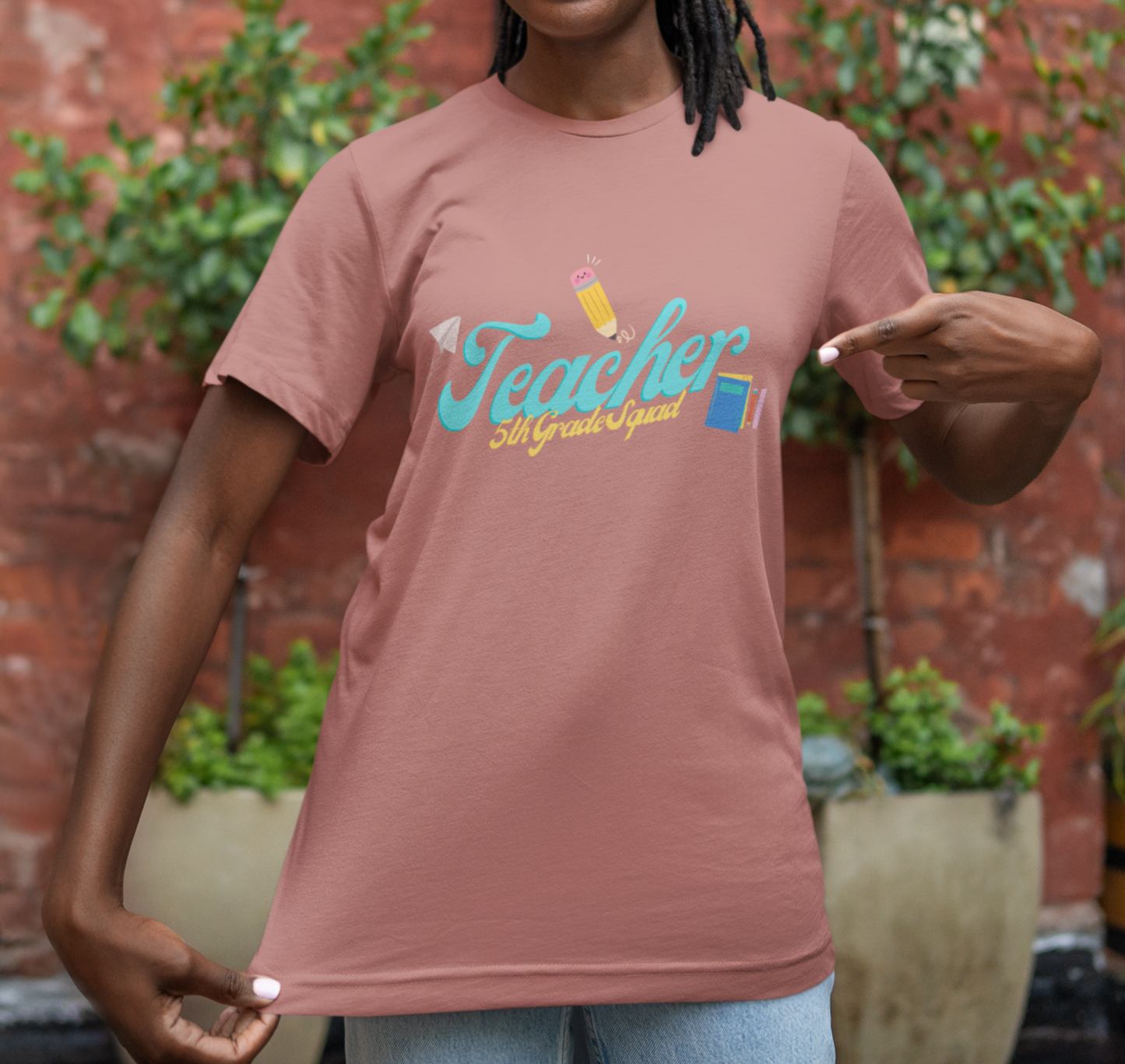 5th Grade Teacher Squad Blue Short Sleeve Tee