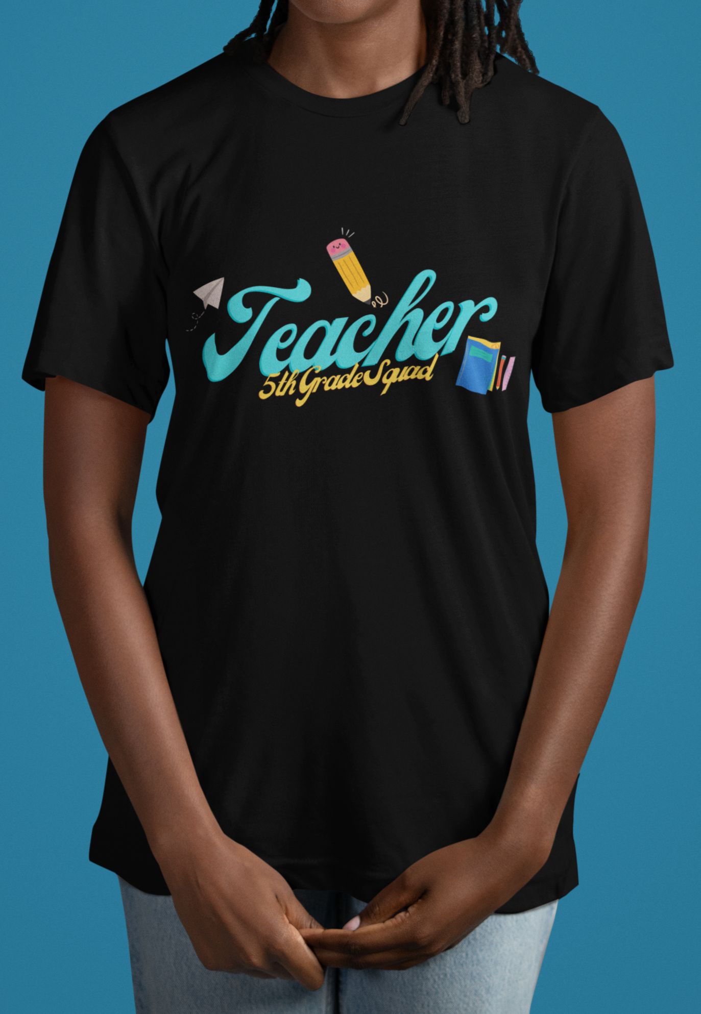 5th Grade Teacher Squad Blue Short Sleeve Tee